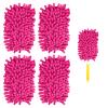 4pcs Duster Refills, Microfiber Ceiling Fan Duster 360 Refills Heavy Duty Hand Dusters for Cleaning Compatible with (Rose Red,Handle Not Included) view 1