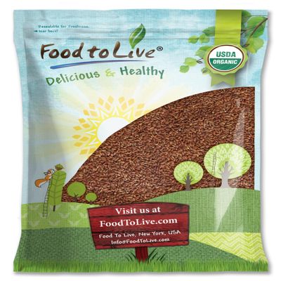 Food to Live Organic Red Rice, 10 Pounds Non-GMO, Whole Grain Variety, Non-Sticky, Vegan, Kosher. Source of Protein. Rich in Antioxidants. Great as Side Dish. Perfect for Pilafs, Stir-Fries