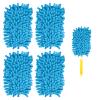 4pcs Duster Refills for, Microfiber Ceiling Fan Duster 360 Refills Heavy Duty Hand Dusters for Cleaning Compatible with (Blue,Handle Not Included) view 1