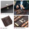 CONTACTS 4 Slot Cigar Case Travel Full Grain Leather Cigars Humidor Box Portable Cigar Accessories Organizer with Cigar Cutter Lighter Slot view 3