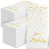 100 Happy Birthday Guest Napkins - Disposable Gold Foil Dots Paper Hand Towels, 3 Layers White and Gold Birthday Dinner Napkins for Men Women Birthday Party Table Decorative view 1