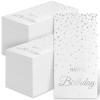 100 Happy Birthday Guest Napkins - Disposable Silver Foil Dots Paper Hand Towels, 3 Layers White and Silver Birthday Dinner Napkins for Men Women Birthday Party Table Decoration view 1