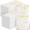 100 Happy Birthday Guest Napkins - Disposable Gold Foil Balloons Paper Hand Towels, 3 Layers White and Gold Birthday Dinner Napkins for Men Women Birthday Party Table Decorative view 1