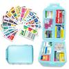 Pill Organizer with Medicine Labels 146 Labels Travel Daily Pill Container Mini Medication Organizer Storage Pill Organizer Travel Essentials Pill Case 7 Day (Blue, 1 Pack(Large)) view 1