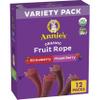Annie's Organic Fruit Rope Variety Pack, Strawberry and Mixed Berry, Made With Real Fruit, 8.04 oz view 1