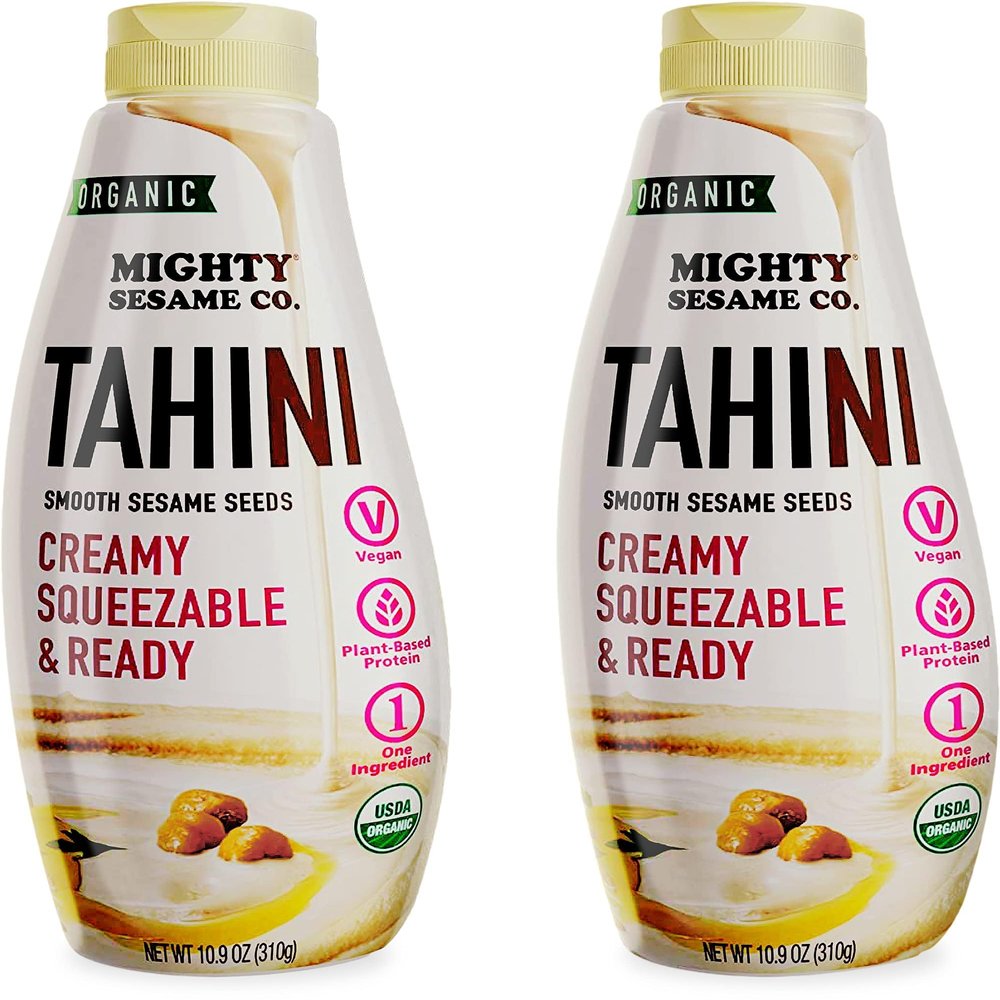 Mighty Sesame Co. Organic Tahini, Squeezable Creamy & Ready Tahini Paste, 10.9oz (2 Pack) Gluten Free, Vegan, Non GMO, Keto Friendly, Plant Based Protein, Kosher