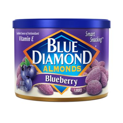 Blue Diamond Almonds, Classic Blueberry Flavored Sweet Snack Nuts, Non-GMO, Kosher, and No Gluten Ingredients or Artificial Flavors, Great size for On-the-go, Lunch, Adults and Kids, 6oz Can