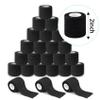 Allruyee 32 Rolls Self Adhesive Bandage Wrap 2 inch Cohesive Bandage Wrap Stretch Bandages Wraps Tape Black Elastic Self-Adherent Tape for Wrist Ankle Sports Swelling Sprains view 2