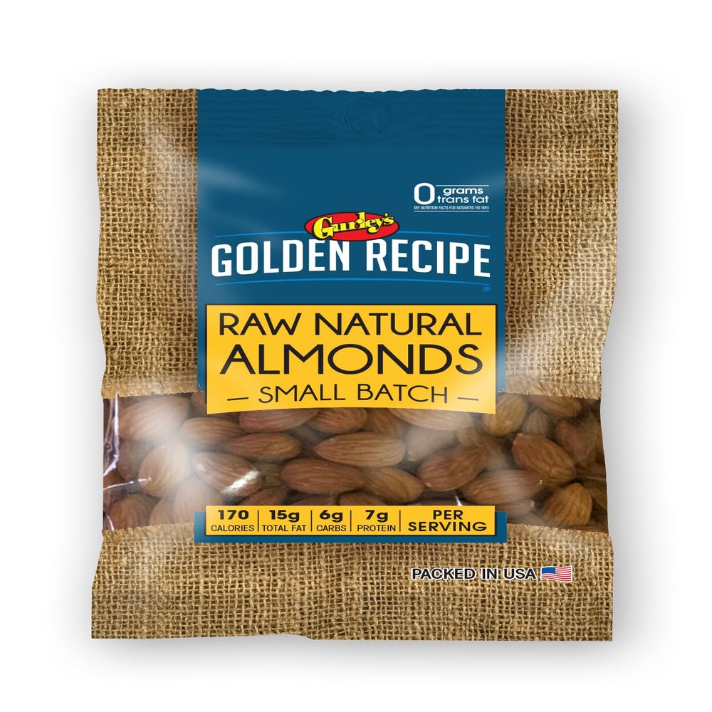 Gurley's Golden Recipe Raw Almonds, Fresh & Crunchy, 2.75 oz, Single