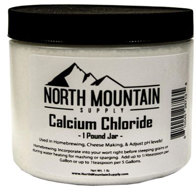 North Mountain Supply Food Grade Calcium Chloride Powder - Pure Original Ingredients, and GMO Free - Used for Homebrewing, Cheese Making, and More - 1 Pound Jar