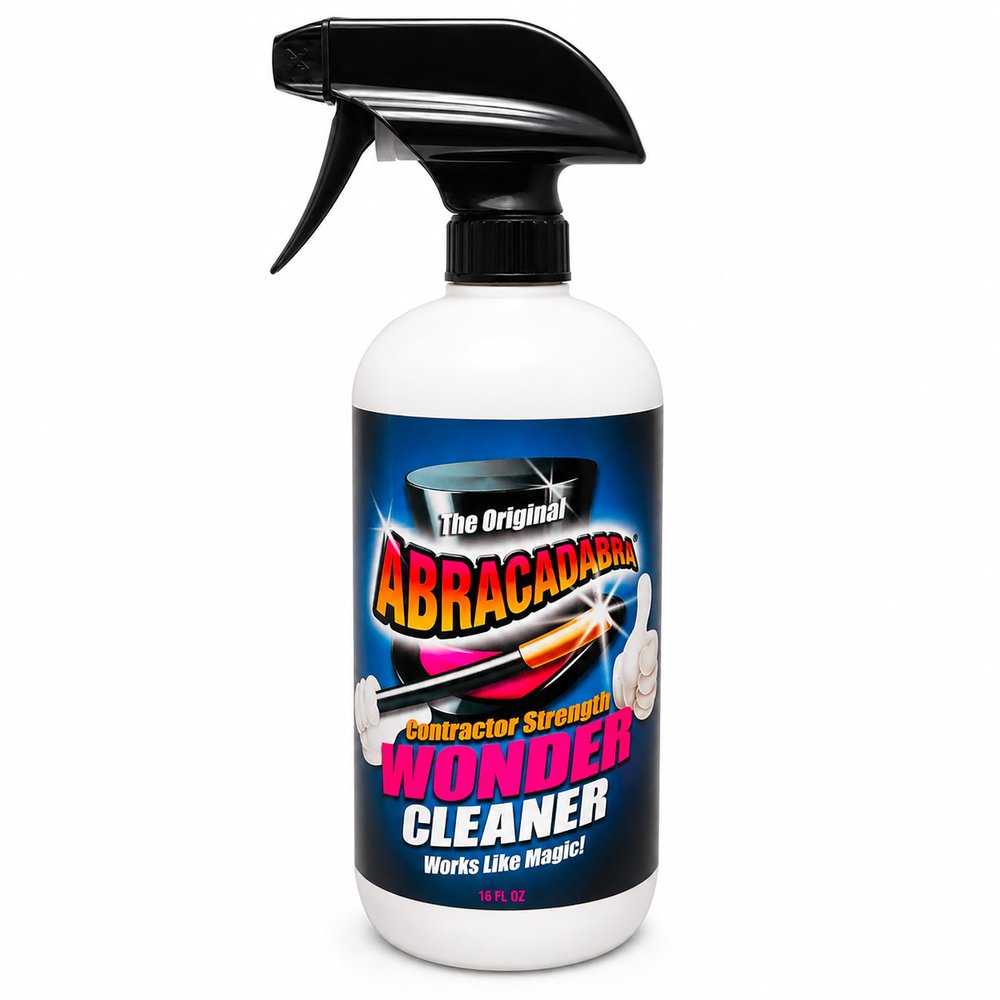 Abracadabra Wonder Cleaner Spray 16 oz - As Seen on TV Contractor Strength Adhesive, Tar, Gum, Sap & Sticker Remover - Citrus Cleaner for Cars, Garage Floors, Concrete, Tile, Metal & Wood