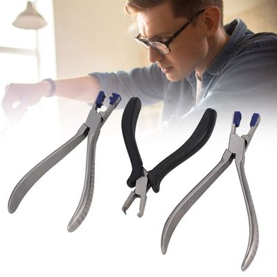 3pcs Stainless Steel Rimless Eyeglasses Repair Kit,Optical Eyeglasses Adjusting Pliers Repairing Kit,with Bag,for Eyeglasses Repair,Professional Silhouette Glasses Repair Parts for Rimless Glasses