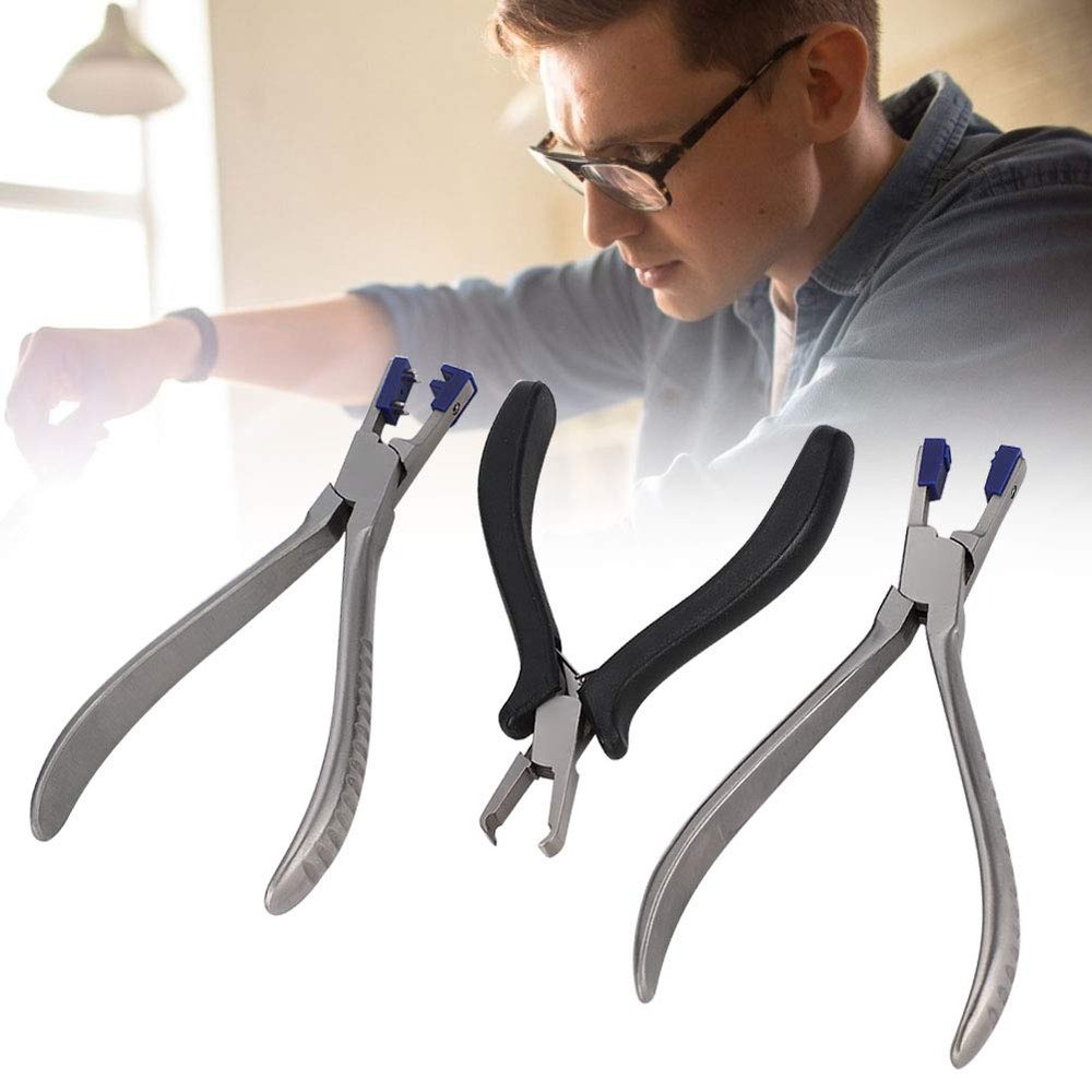 3pcs Stainless Steel Rimless Eyeglasses Repair Kit,Optical Eyeglasses Adjusting Pliers Repairing Kit,with Bag,for Eyeglasses Repair,Professional Silhouette Glasses Repair Parts for Rimless Glasses