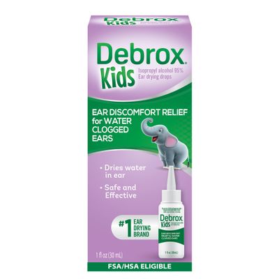 Debrox Kids Drying Drops, Kids Ear Drops for Clogged Ears, Ear Discomfort Relief for Water Activities, 1oz Bottle