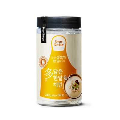 [Dear Recipe] Korean Broth Coins, Large Format, Effortless Cooking, Rich Flavor Enhancer for Soup, Stew, Noodle Made with Natural Ingredients, MSG Free, Convenient Package, 0.14 oz x 60 tablets (One Package, Chicken)