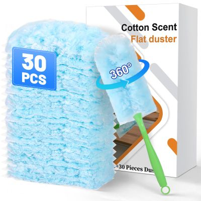 30PCS Disposable Dusters Refills Compatible with Swiffer,Bulk Heavy Duty 360 Degree Duster Replacement Head for Blinds Ceiling Fans and Furniture Dusting