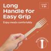 CORAL Light Brown 100% Compostable Spoons & Forks Set - 220 Pieces - No Plastic Utensil 110 Forks, 110 Soup Spoons - Break Resistant with Smooth Edges, Ocean Friendly Alternative to Plastic Silverware view 3