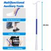 6 in 1 Hip Kit, Suitable for Elderly or Knee Back Surgery Patients, Hip Replacement Recovery Kit, Foldable Reacher, Shoe HornDressing Stick, Sock Aids, Long Leg Lifter, Back Scratcher, Loofah Brush view 4