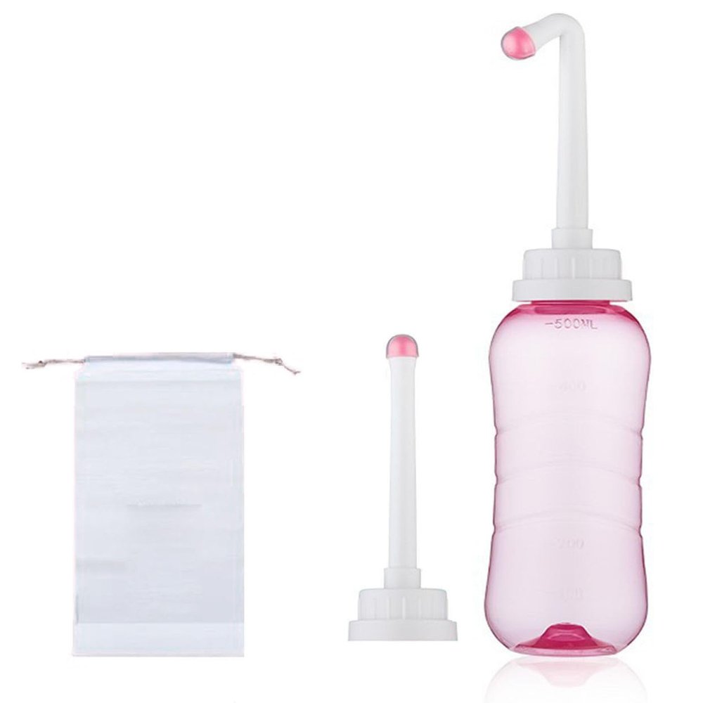 Brigtviee Peri Bottle for Postpartum & Perineal Care, Portable Bidet Perineal Bottle Perineal Spray Douche Bottles, Portable Travel Bidet for Personal Hygiene Cleaning, 500ml/16.9 OZ,Pink
