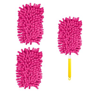 2pcs Duster Refills, Microfiber Dusters Heavy Duty Refills 360 Ceiling Fan Duster Replacements Reusable Hand Dusters for Cleaning (Rose Red)