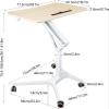 KJLYLPP Overbed Table Height Adjustable Overbed Bedside Table with Wheels Pneumatic Mobile Standing Desk Laptop Desk Rolling Computer Cart for Home Use Portable (A) view 3