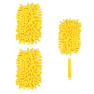 2pcs Duster Refills for Swiffer, Microfiber Dusters Heavy Duty Refills 360 Ceiling Fan Duster Replacements Reusable Hand Dusters for Cleaning (Yellow)