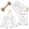 joycraft 50Pcs Wildfloral Thank You Gift Tags, 3.3x2.1 Inch Butterfly White Paper Tags with String, Thank You Party Favor Hangtags for Birthday, Baby Shower, Wedding view 2