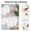 joycraft 50Pcs Wildfloral Thank You Gift Tags, 3.3x2.1 Inch Butterfly White Paper Tags with String, Thank You Party Favor Hangtags for Birthday, Baby Shower, Wedding view 4