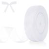 White Ribbon 1 Inch Sheer Organza Ribbon Chiffon Sheer Ribbons 50 Yards Tulle White Ribbons for Gift Wrapping Halloween Christmas Party for Crafts Flower Bouquet Hair Bows Wedding view 1