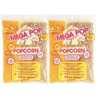 Mega-pop Popcorn 2 count, Oil and Salt Kit with Coconut Oil - Flavored Popcorn - Butter Corn/Oil/Salt Kits 8 OZ