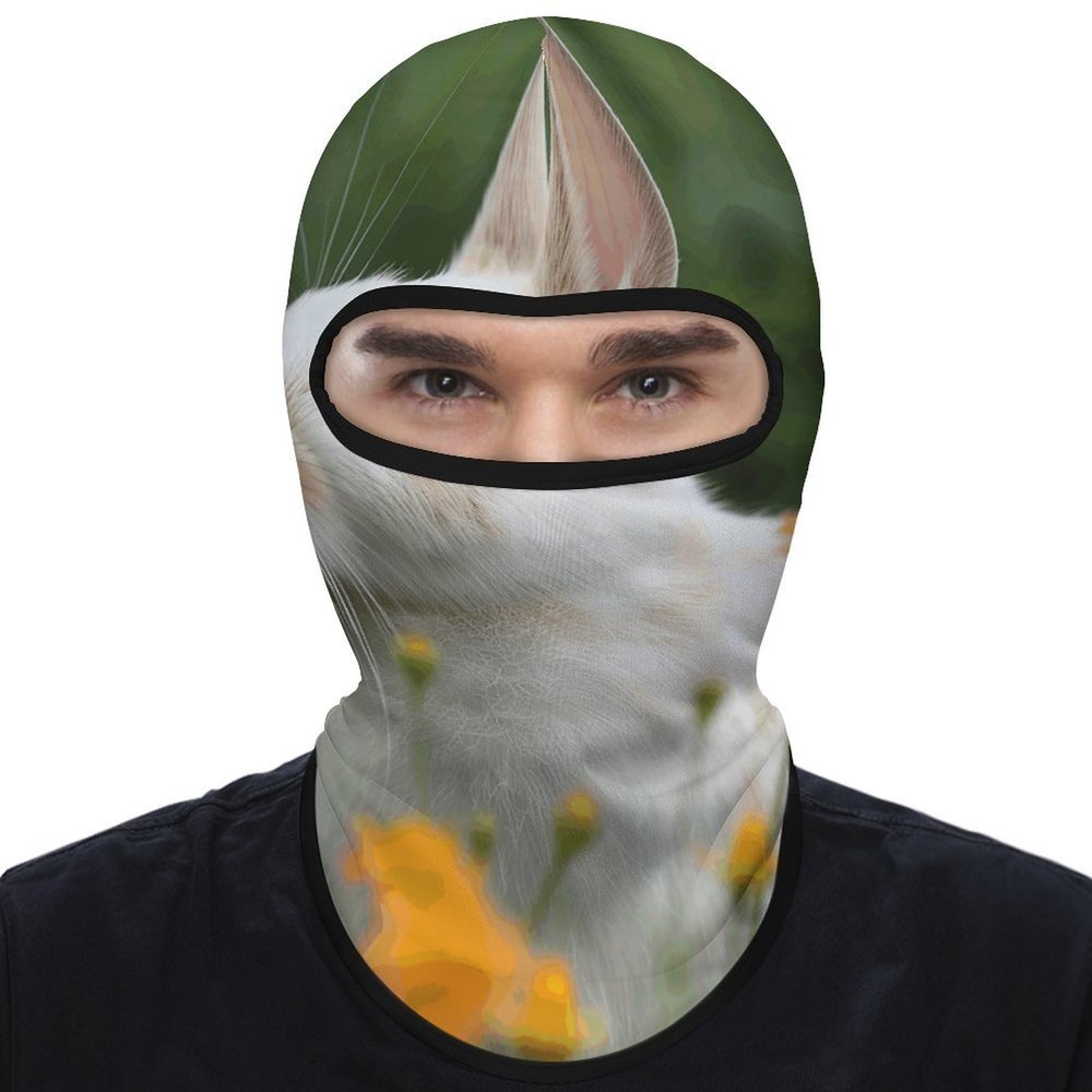 Balaclava Face Mask for Men Women Rabbit in Flowers Full Mask for Outdoor Sport Cycling Fishing Cap