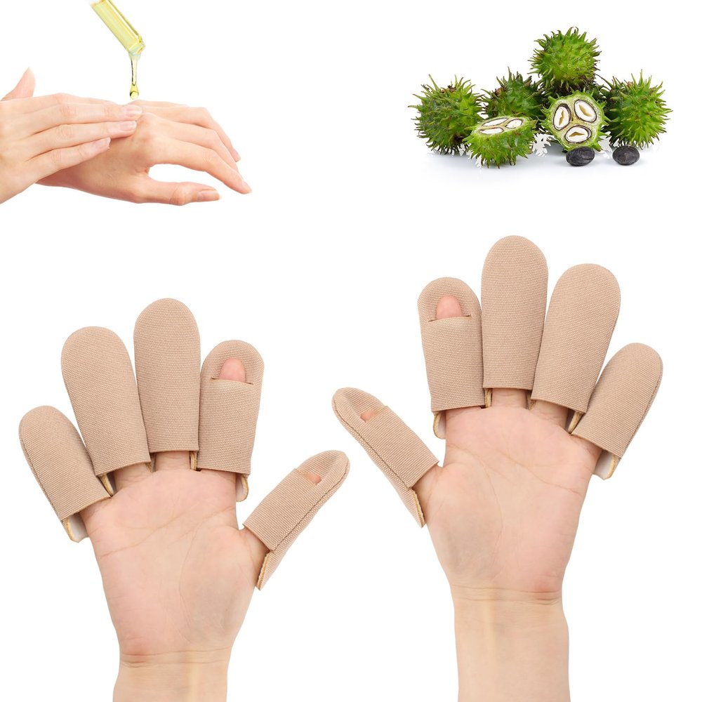 10pcs Castor Oil Pack Wrap for Fingers, Comfortable Wrapping Castor Oil Castor Oil Hand Pack Wrap Organic Cotton Reusable Castor Oil Pads for Finger Relaxing