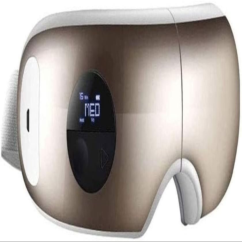 aiqiua Eye Massager with Heat, Vibration & Compression Therapy, Black, USB Rechargeable
