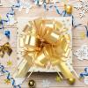 12 Pieces Big Pull Bow Gift Wrapping,6 inches, Pull Bow Ribbon Pull Bows for Christmas Wedding Baskets Valentine's Day Bows Ribbon Large Bow for Gift Wrapping (Yellow&Gold) view 3