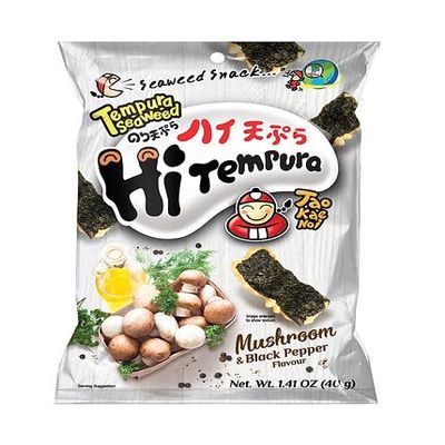 NineLife Basics T.aokaenoi U.S.A Seaweed Tempura Mushroom Black Pepper 1.41 Ounces Pack of 12