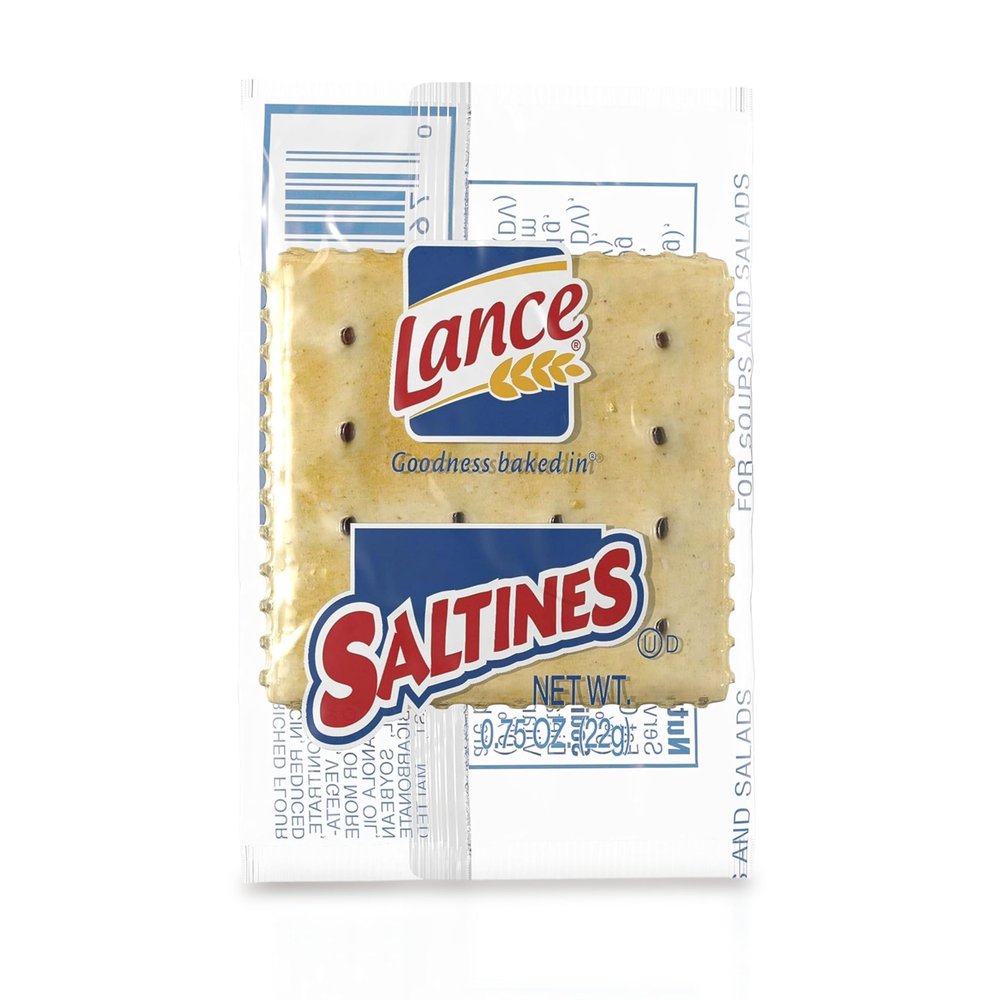 Lance Saltines Crackers (100 Packs) individually wrap, 2 Cracker Pouches - Ideal for Snacks, Toppings, Dips, Soups, Salads & More - Perfect for travel, Picnics, Parties, Camping, Road Trips, Office Snacks