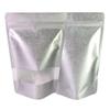 QQ Studio 100 Pcs Heavy Duty Rice Paper Material High Barrier Stand Up Food Storage Bags with Clear Front Window Tear Notch (5.12 inch x 7.87 inch) (Silver) view 1