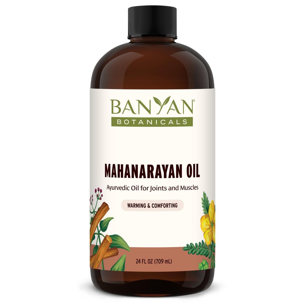 Banyan Botanicals Mahanarayan Oil  99% Organic Ayurvedic Massage Oil  Penetrating Herbal Oil Used to Warm, Comfort, and Soothe Joints and Muscles  24 oz.  Non GMO Sustainably Sourced Abhyanga Oil