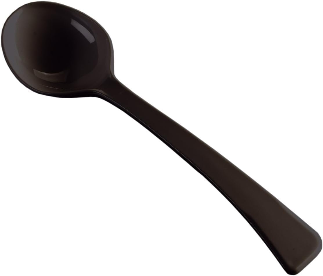 zappy Black Plastic Serving Utensils, Disposable Plastic Serving Spoons 10" Reusable Disposable Serving Utensils, Heavy Duty Black Serving Spoon Set For Weddings Catering Buffets Parties & Events (36)