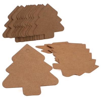 Craft County Paper Gift Tags 20 Pack Blank Gift Tags Perfect for Personalized Gifts, Cards, & More! Tree (Brown)