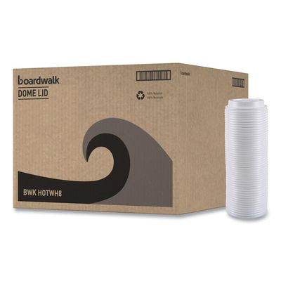 Boardwalk Hot Cup Lids, Fits 8 oz Hot Cups, White, 50/Sleeve, 20 Sleeves/Carton