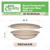 24 oz Round Disposable Compostable Paper Bowls with Fiber Dome Lids - Heavy-Duty, Eco-Friendly Natural Bagasse Unbleached, Heat Resistant, 100% Biodegradable Salad Bowls Alternative to Plastic (100) view 3