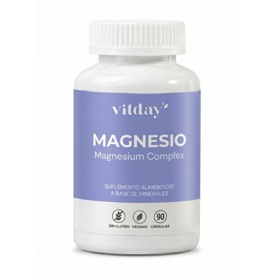 Citrate and Pure Magnesium Oxide 500mg - High Absorption No Preservative 100% Natural Ingredients - Balancemag Vitday 90 Capsules, White