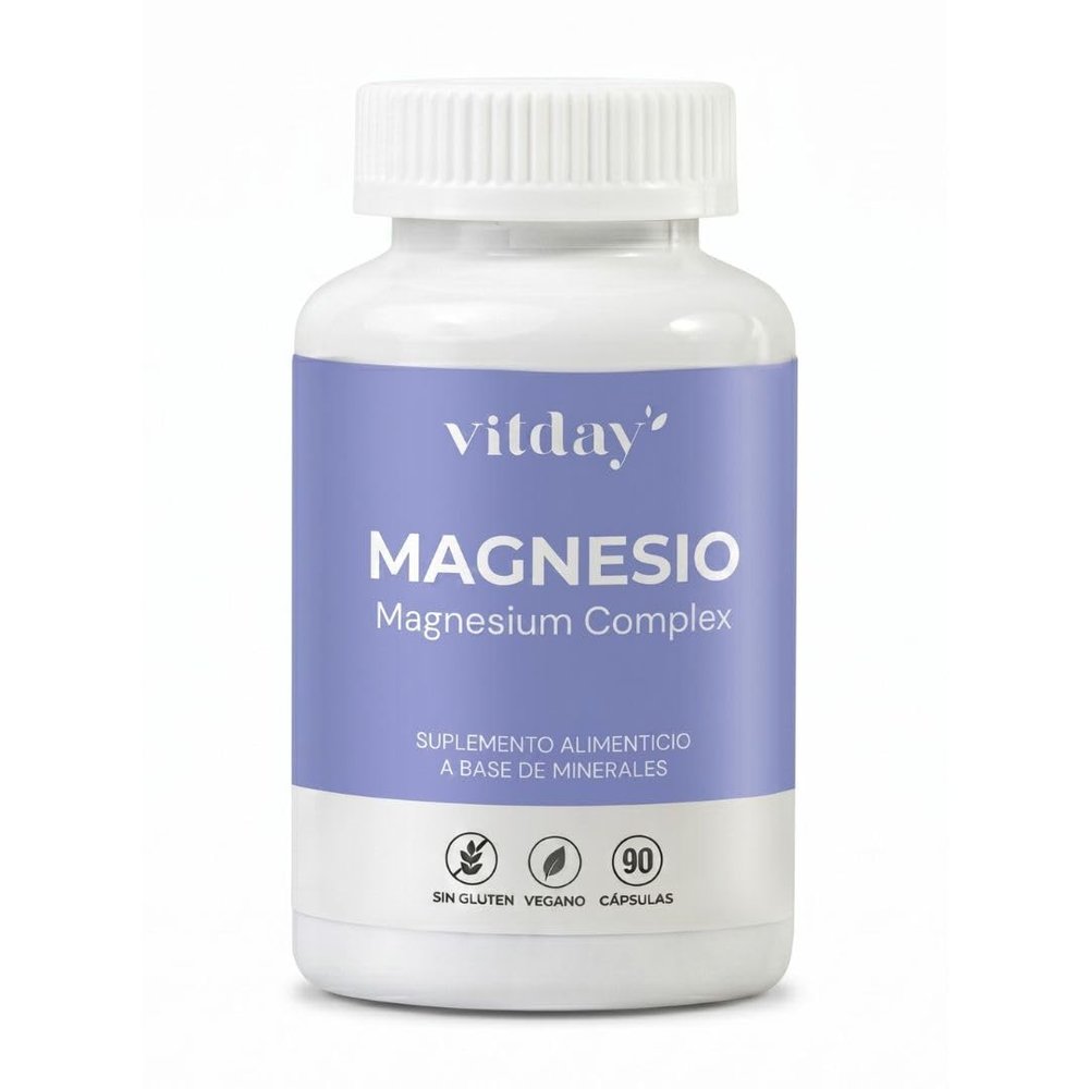 Citrate and Pure Magnesium Oxide 500mg - High Absorption No Preservative 100% Natural Ingredients - Balancemag Vitday 90 Capsules, White