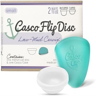Casco Flip Menstrual Disc - Includes Case & Instructions - Silicone Period Disc for Women - Made in Maine, USA - Reusable