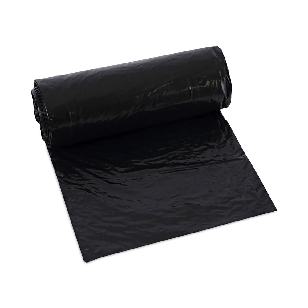 Boardwalk Low-Density Waste Can Liners, 16 gal, 1 mil, 24 x 32, Black, 10 Bags/Roll, 15 Rolls/Carton