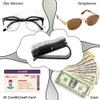 ANATTASOUL Sunglass Holder for Car Sun Visor, 4 pcs Glasses Holder Clip Hanger Eyeglasses Mount for Car with Bling Rhinestones Crystal Ticket Card Clip (Black) view 3