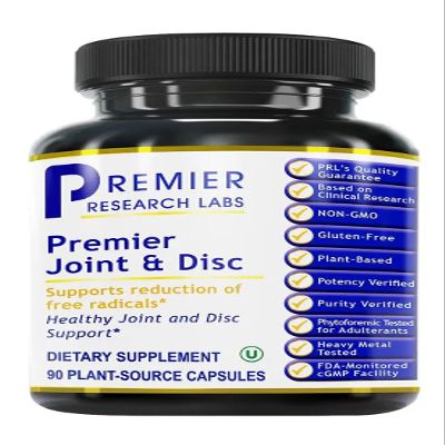 Premier Research Labs Joint & Disc Support Supplement - for Men & Women, Glucosamine, Joint Mobility and Muscle Health, Cartilage Repair, Gluten Free, Plant-Sourced - 90 Capsules