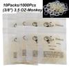 10Bags/1000Pcs Dental Orthodontic Elastics Latex Rubber Bands Use For Brackets Braces 3/8'' 3.5OZ Monkey (10Bags-(3/8") 3.5 OZ-Monkey) view 2