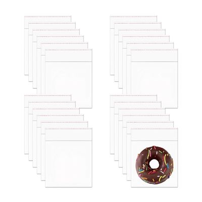 Keyacht Resealable Cellophane Bags 5x5"" 200pcs Clear Self Adhesive Cello Bags Square OPP Sealing Wraping for Snacks Popcorn Doughnuts Candies Bakery Cookies Jewelry Crafts Cards